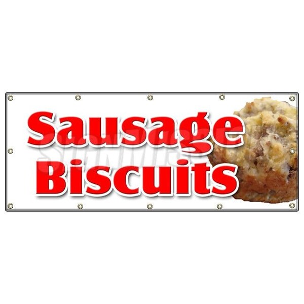 SAUSAGE BISCUITS BANNER SIGN gravy breakfast homemade southern fresh